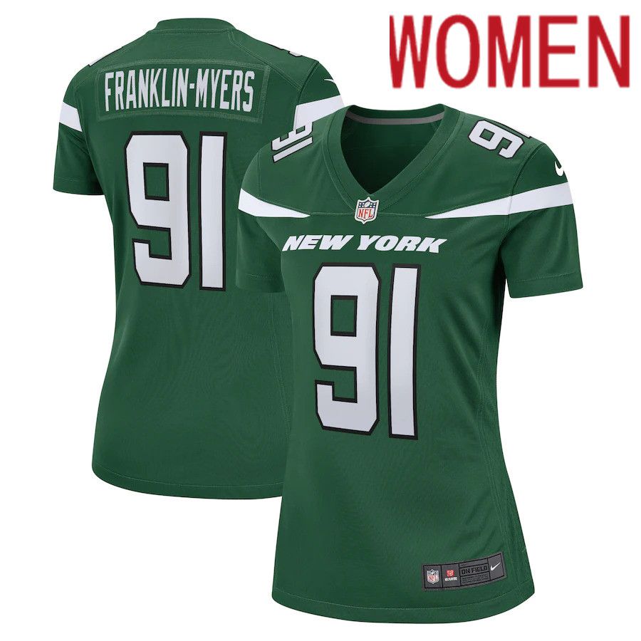 Women New York Jets #91 John Franklin-Myers Nike Gotham Green Game NFL Jersey